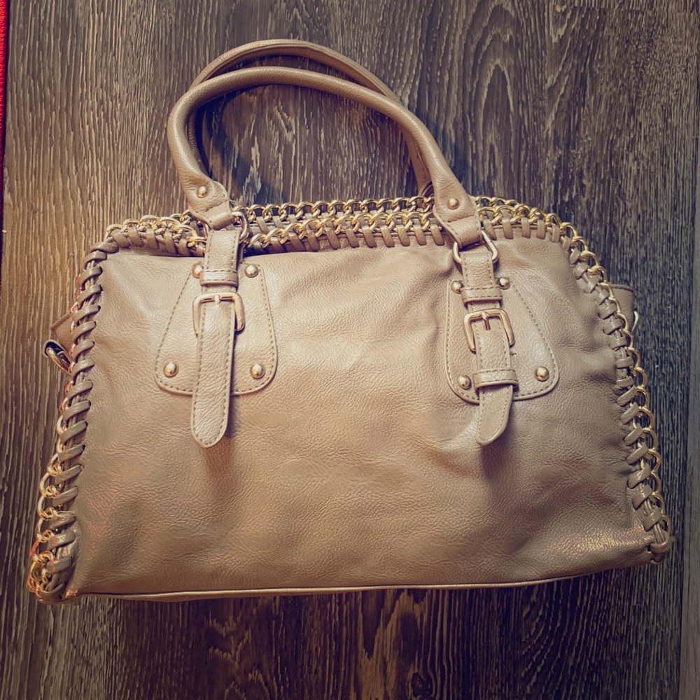 Tan & Gold Satchel - luxe look on a budget!